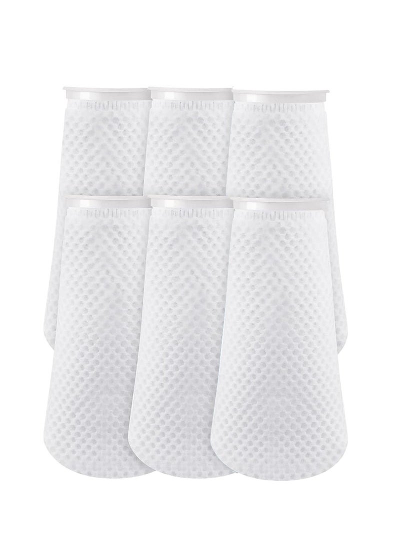 Filter Socks, 6 Pcs 4 Inch 3D Honeycomb Design Saltwater Filter Socks, 4 Inch Ring by 11.8 Inch Long Saltwater Aquarium Filter Sock, 150μm Aquarium Sump Filter Bags - Image 1