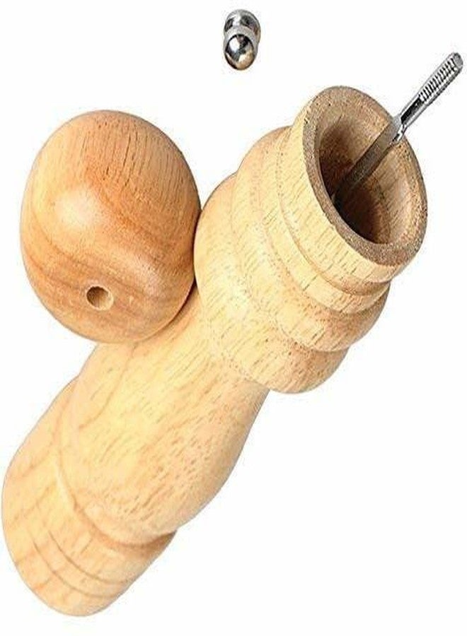 HOMENITY - Salt and Pepper Grinder Mixer Spice Seasoning Mill Sprinkler for Kitchen Wooden Traditional Pepper Mill (Brown, Pack of 1) - Image 3