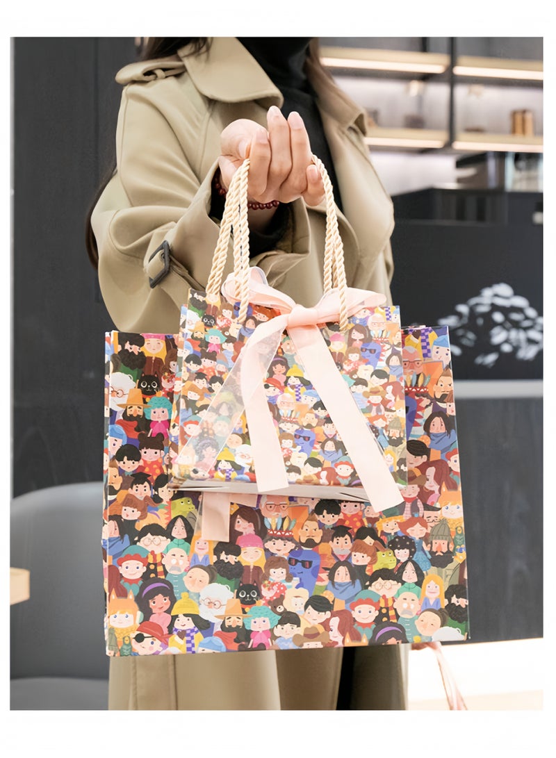 Harse Color Gift Bag with Handle, Oil Painting Gift Paper Bags Medium Size Small Gift Bags Birthday Craft Paper Gift Bags for Presents,Birthdays, Mother's Day,Weddings, Party - Image 3