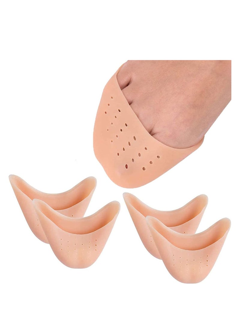 Y&D Silicone Gel Toe Caps, Soft Protectors Covers Caps Metatarsal Pads Ballet Pointe with Forefoot Cushion Dance High Heel Shoe Pads, 2 Pairs - Image 1