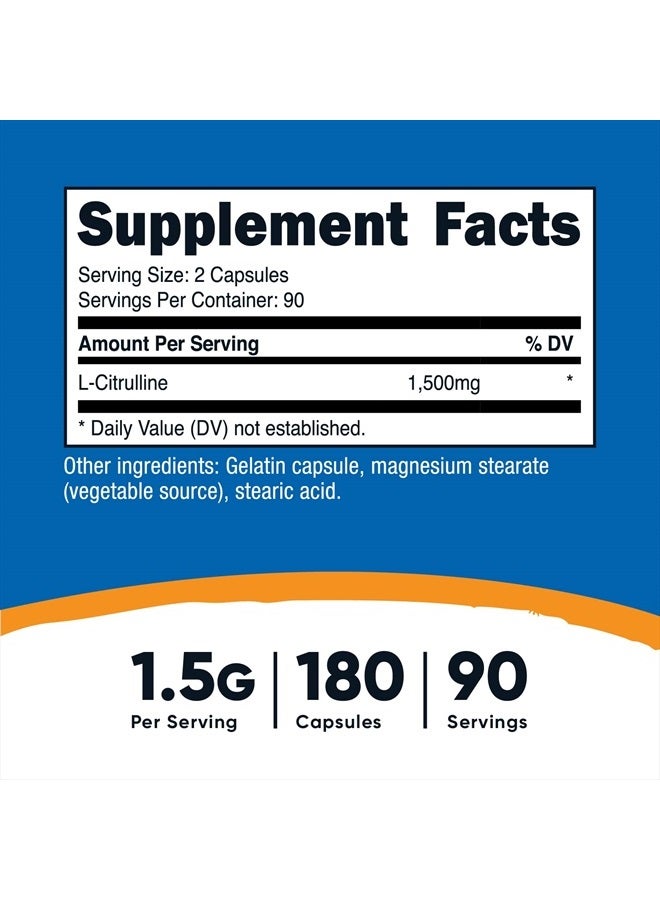 Nutricost L-Citrulline 1500mg, 180 Capsules - Image 4