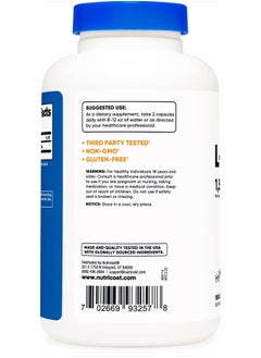 Nutricost L-Citrulline 1500mg، 180 كبسولة - 750 مجم لكل كبسولة، خالية من الجلوتين، غير معدلة وراثيًا، قد تختلف العبوة  - Image 3