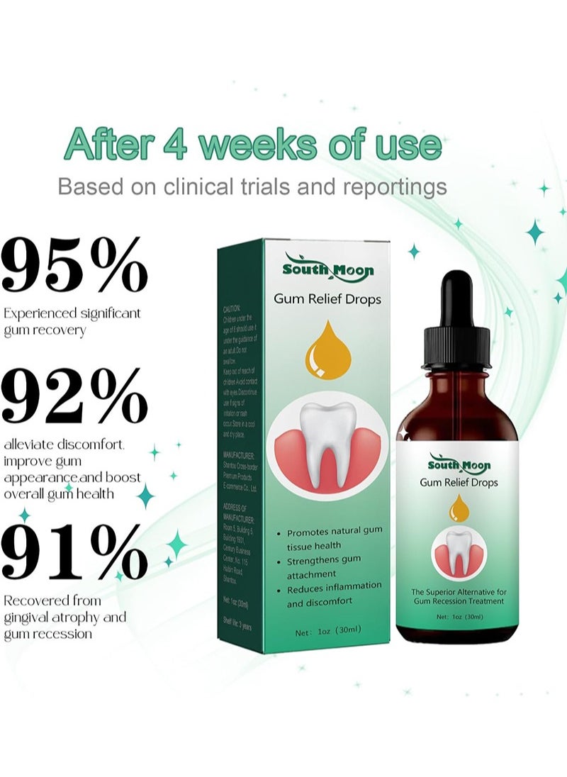 SOUTH MOON - Gum Relief Drops, Oil Pulling for Teeth and Gums, Receding Gums Treatment,Gum Regrowth Drops,Natural Essential Oils Dental Restoration Kit, Easy Gum Restoration - Image 1