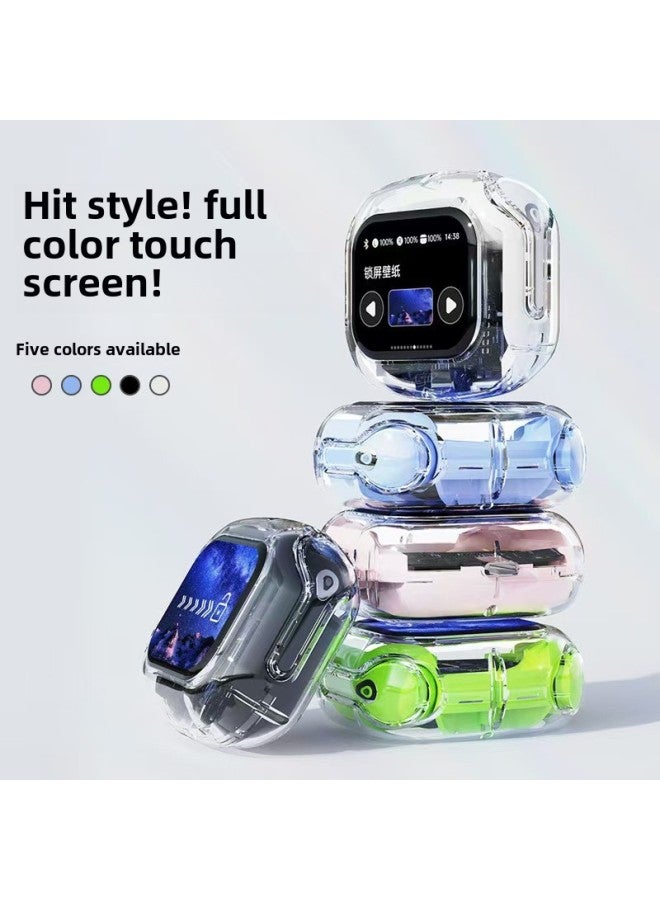 Explosive Bluetooth Headset Air Max Digital Display Color Screen Multi-function High Color Value Game Computer Headset-Color:Pink