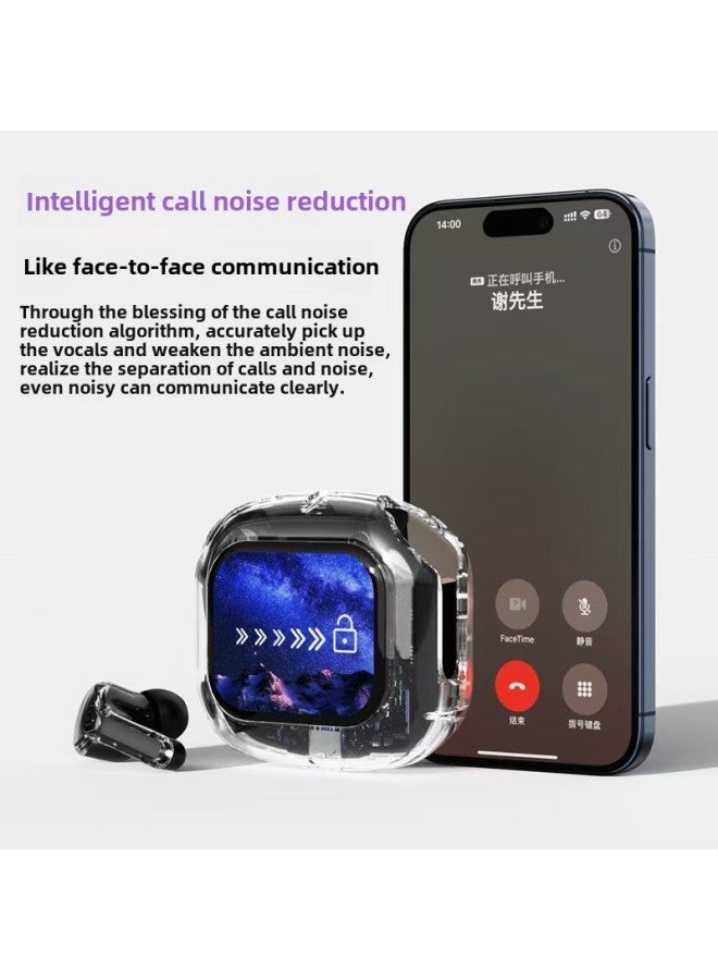 Explosive Bluetooth Headset Air Max Digital Display Color Screen Multi-function High Color Value Game Computer Headset-Color:Pink