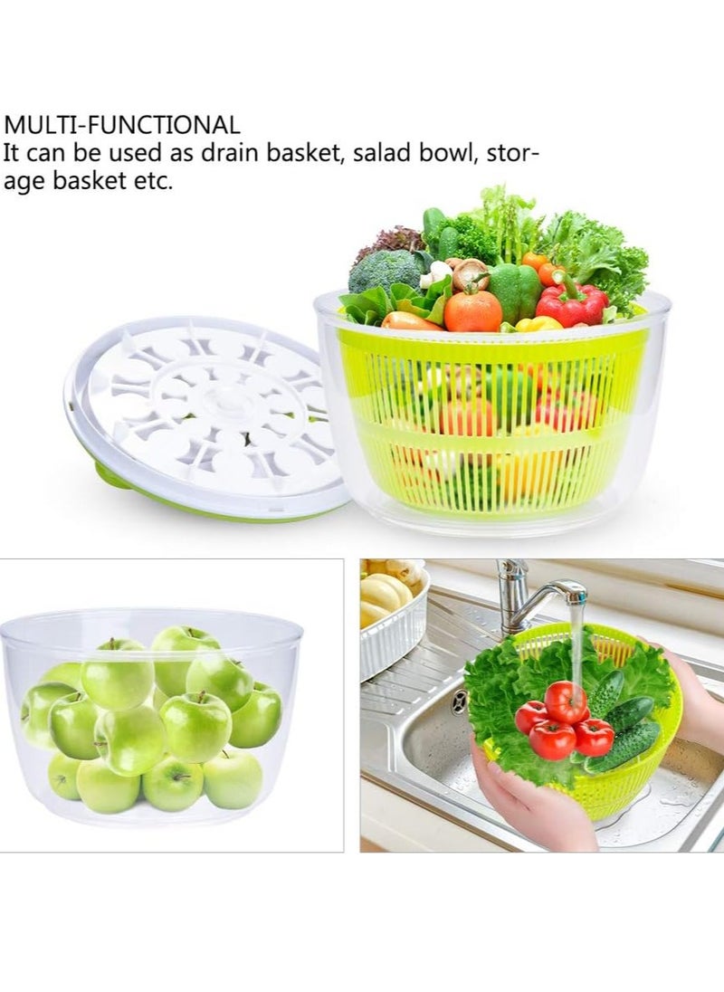 ELTRAZONE Large Salad Spinner 5QT – BPA-Free Manual Lettuce Dryer & Vegetable Washer with Quick Dry Design, Easy Spin for Tastier Salads, Green  - Image 4
