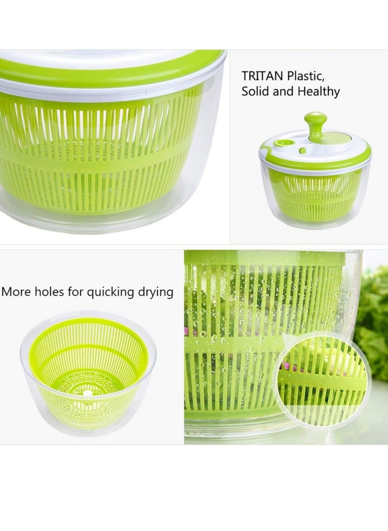 ELTRAZONE Large Salad Spinner 5QT – BPA-Free Manual Lettuce Dryer & Vegetable Washer with Quick Dry Design, Easy Spin for Tastier Salads, Green  - Image 2