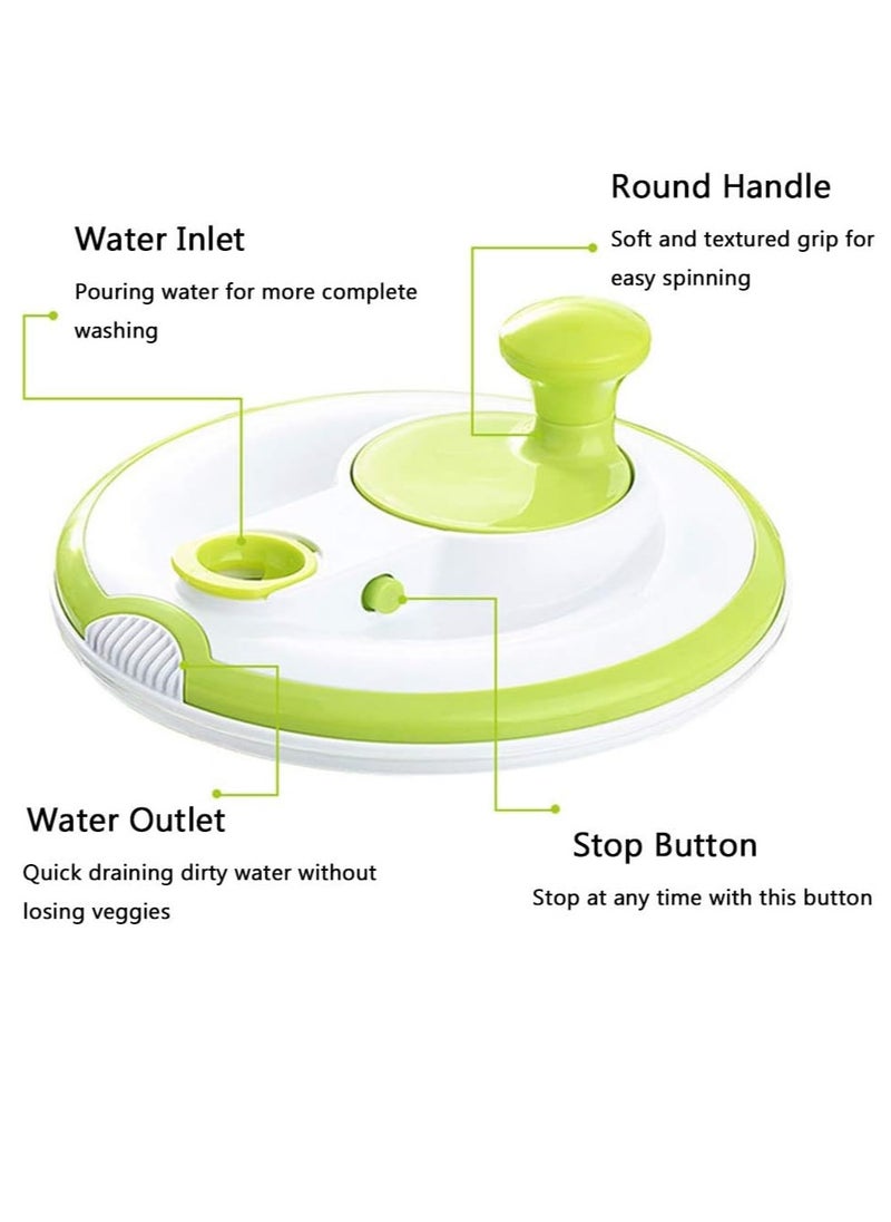ELTRAZONE Large Salad Spinner 5QT – BPA-Free Manual Lettuce Dryer & Vegetable Washer with Quick Dry Design, Easy Spin for Tastier Salads, Green  - Image 3