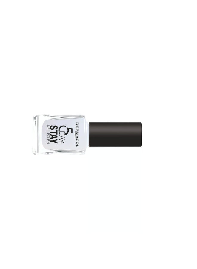 Dermacol 5 Day Stay Nail Polish 56 Artic White 11ml - Image 3