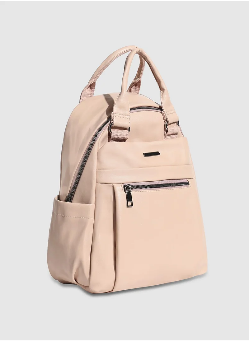 Haute Sauce Top Handle Curve Backpack - Light Pink