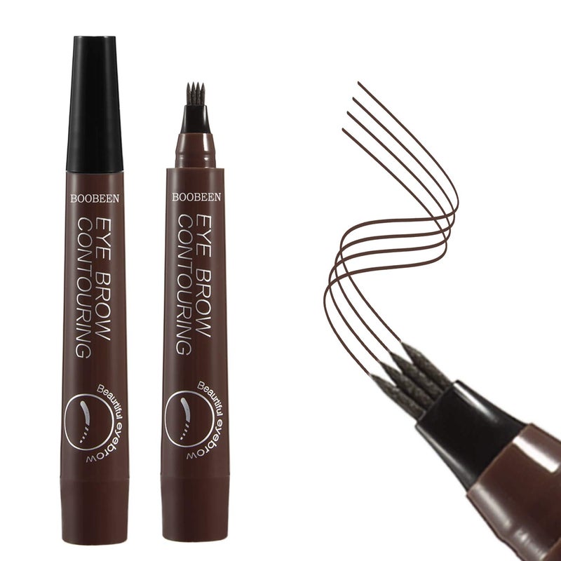 Boobeen Waterproof Eyebrow Pen  Microblading Eyebrow Pencil with a MicroFork Tip Applicator  Creates Natural Looking Brows Makeup Effortlessly