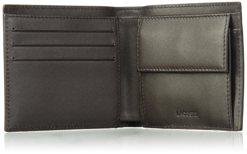 LACOSTE Lacoste Men's Medium FG Leather Billfold, Dark Brown, One Size  - Image 4