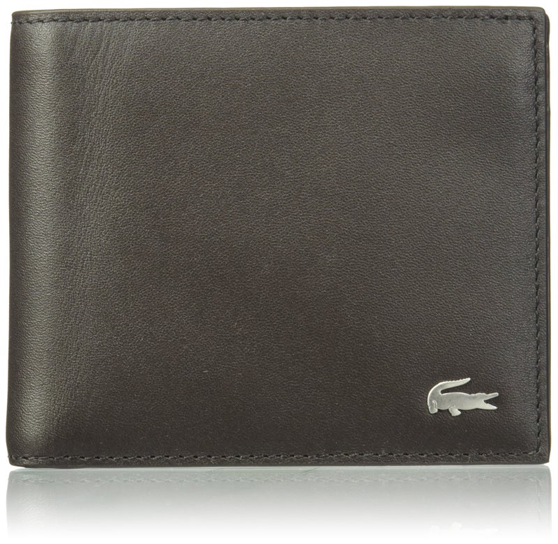LACOSTE Lacoste Men's Medium FG Leather Billfold, Dark Brown, One Size  - Image 1