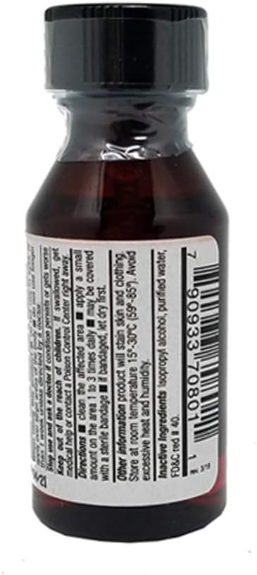 Germa MercuroChrome Mercury Free First Aid Antiseptic For Cuts Scrapes and Burns Helps Prevent Skin Infection Red 1 oz Pack of 6 - Image 4