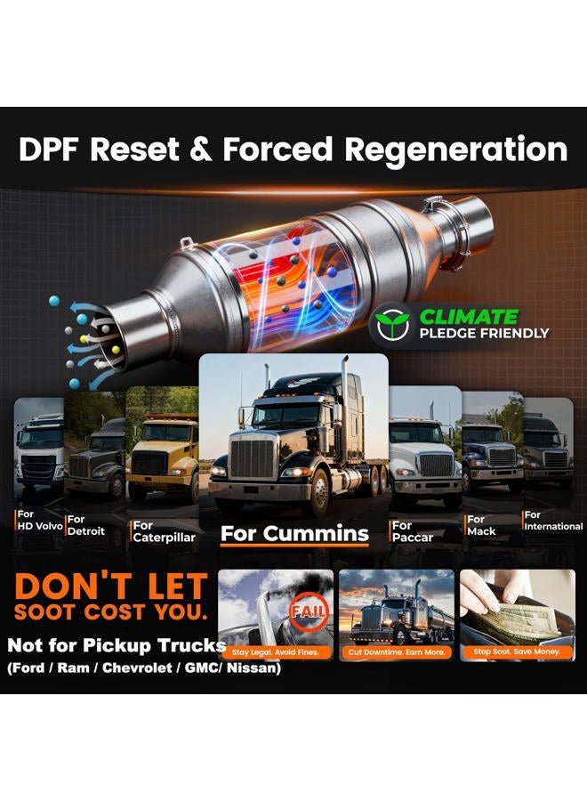 Ancel HD7000 Elite 7" Heavy Duty Truck Scanner with DPF Regen, Speed/Idle Adjustment, Service Reset, Diagnostic Tool for Cummins Detroit CAT Volvo Paccar Mack International, Lifetime Free Updates - Image 2