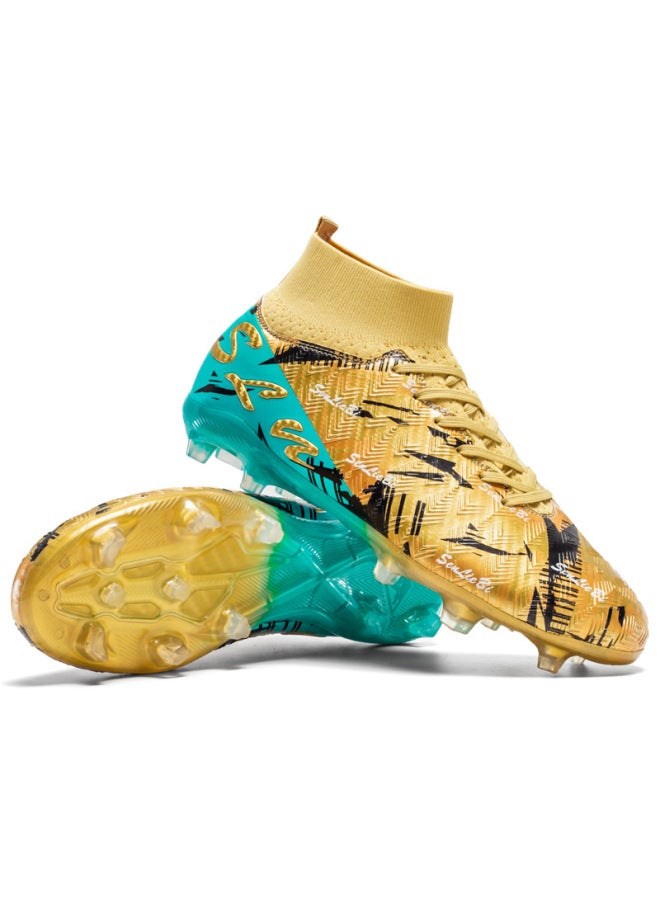 High-top Soccer Shoes For Boys And Girls, Tf Cleats For Adults, Breathable Non-slip Grass Sports Shoes