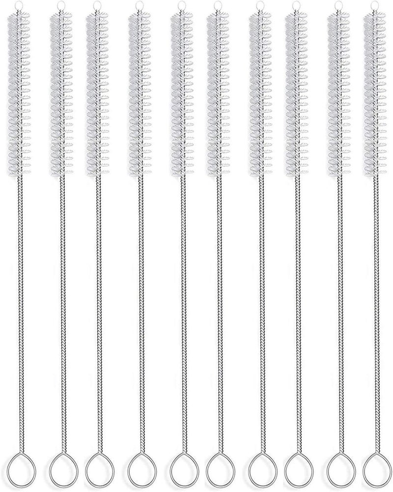 desin Long Straw Brush Cleaner (10 Pack) - Flexible Nylon Tube Cleaning Brushes with Rust-Proof Stainless Steel Wire - Image 1