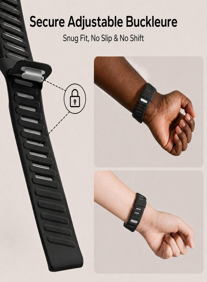 Ayotu Skin-Friendly Silicone Band Compatible with WHOOP 5.0/One/Peak/Life | Breathable Waterproof Adjustable Strap for Men/Women - 24/7 Comfort for Workouts, Commutes & Sleep (Black light gray) - Image 4