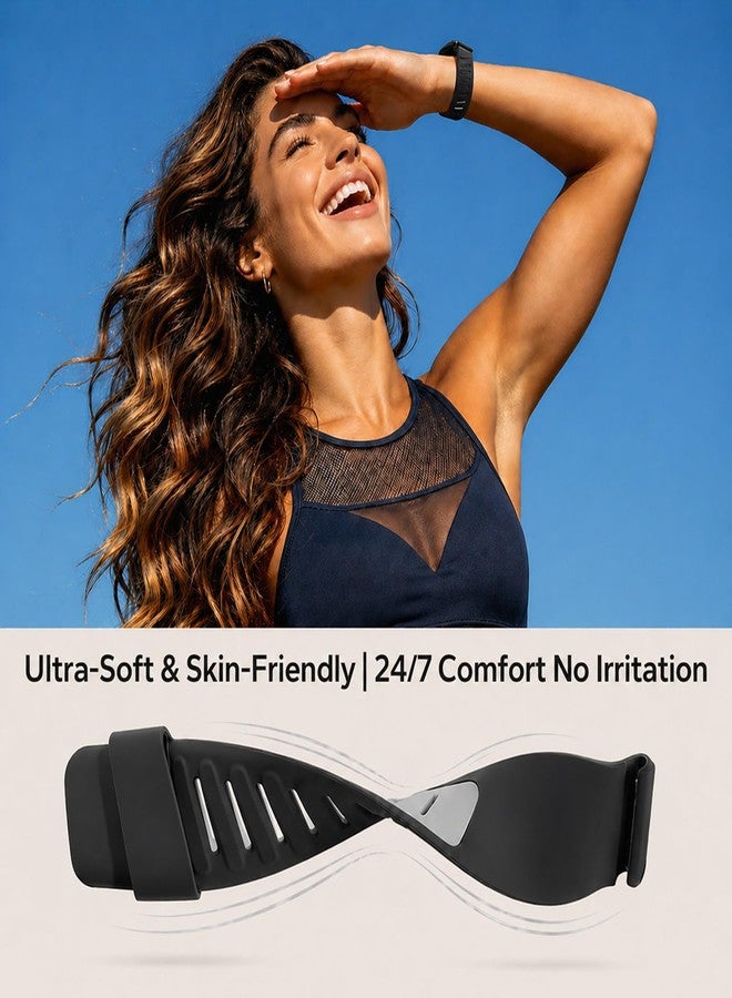 Ayotu Skin-Friendly Silicone Band Compatible with WHOOP 5.0/One/Peak/Life | Breathable Waterproof Adjustable Strap for Men/Women - 24/7 Comfort for Workouts, Commutes & Sleep (Black light gray) - Image 2