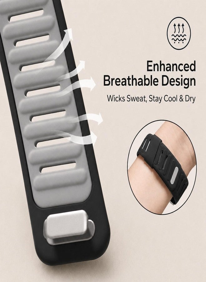 Ayotu Skin-Friendly Silicone Band Compatible with WHOOP 5.0/One/Peak/Life | Breathable Waterproof Adjustable Strap for Men/Women - 24/7 Comfort for Workouts, Commutes & Sleep (Black light gray) - Image 3