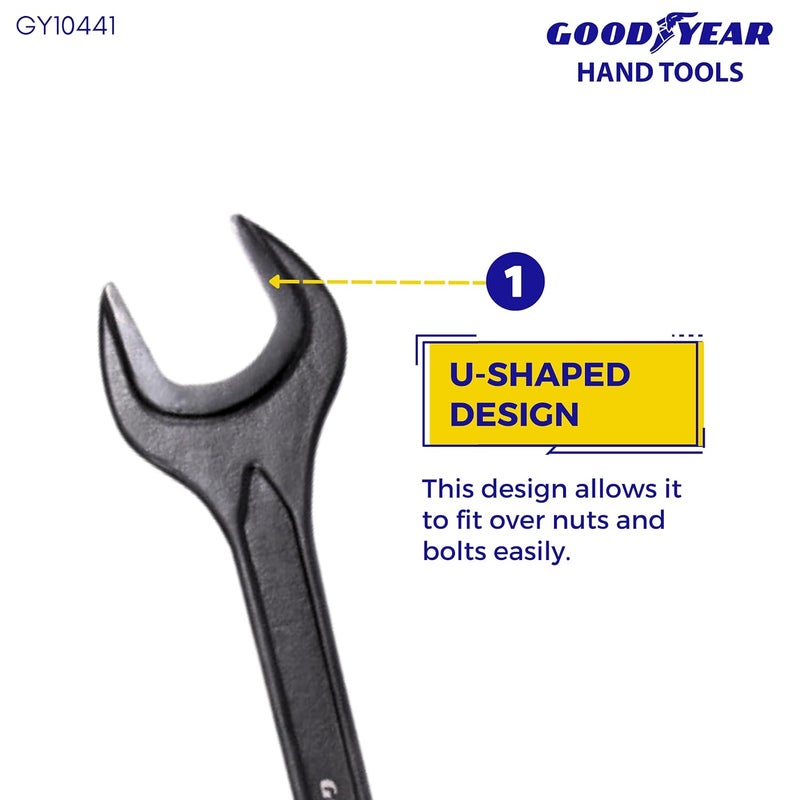 Good Year مفتاح ربط مفتوح من طرف واحد، فك مفاتيح صلبة ومقواة، كروم فاندوم لتطبيقات التحميل الثقيل، مفتاح مفتوح، مفتاح براغي - Image 3