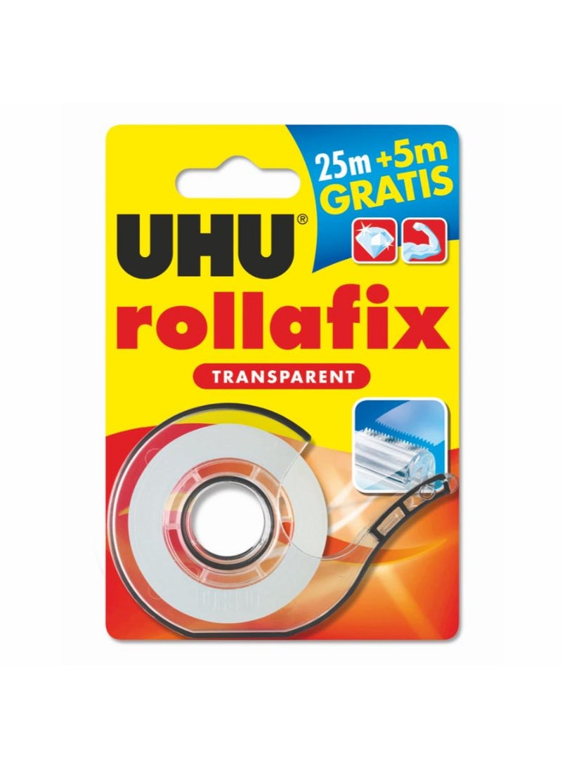 UHU Rollafix Clear Adhesive Tape With Dispenser