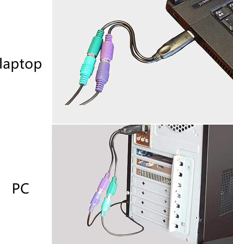 BigPlayer USB to Dual PS/2 Adapter – USB Type A Male to PS/2 Female Converter Cable for Keyboard and Mouse, Dual PS2 to USB Converter for Legacy Devices, PC, Laptop, Desktop - Image 5