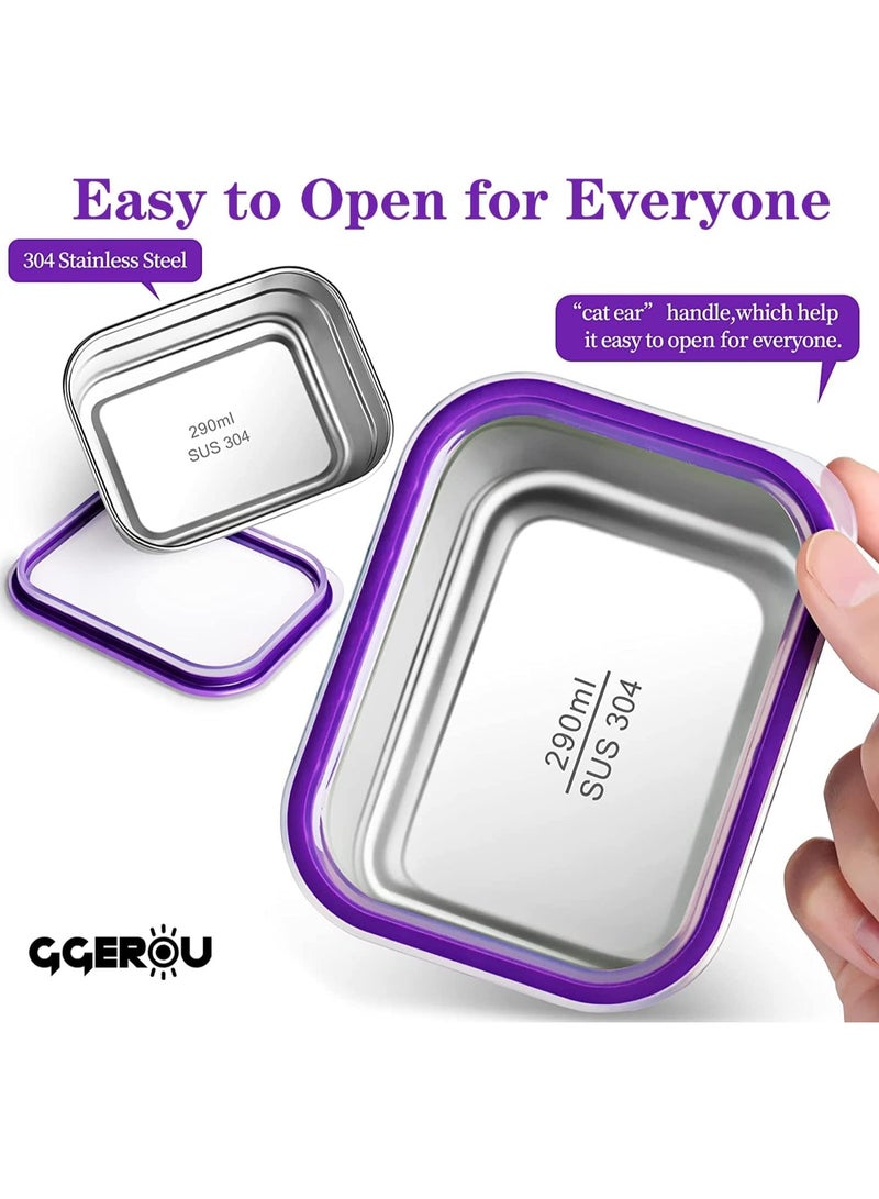 TAPIT Lunch Box for School 1060ml Stainless Steel Leak-Proof Lunch Box 5 Grids Food Container Lunch Box Bring Lunch Bag Cutlery Spoon Fork Bento Box for Kids and Adults-Food Safe Materials (Purple 1060ml ) - Image 5