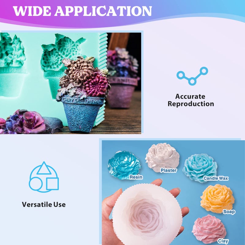LET'S RESIN 8oz Silicone Mold Making Trial Kit, Fast Cure Mold Making Silicone Rubber, Easy Mixing, Flexible Platinum Cured Molding Silicone for Casting Resin Molds & Silicone Molds (Translucent) - Image 5