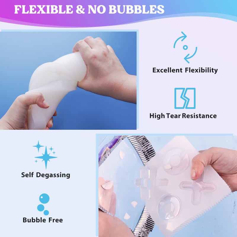 LET'S RESIN 8oz Silicone Mold Making Trial Kit, Fast Cure Mold Making Silicone Rubber, Easy Mixing, Flexible Platinum Cured Molding Silicone for Casting Resin Molds & Silicone Molds (Translucent) - Image 4