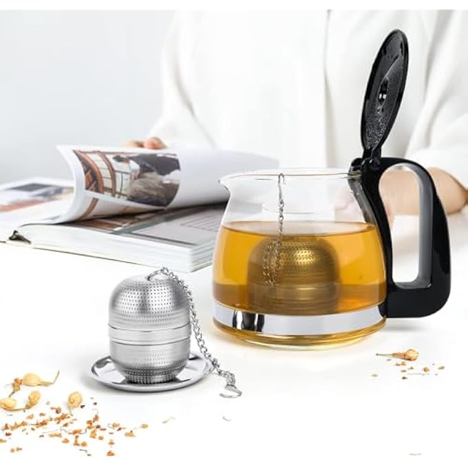 Bukela 2 Pieces Tea Infuser Stainless Steel Tea Strainer Balls For Loose Leaf Tea Mugs Teapots - Image 5