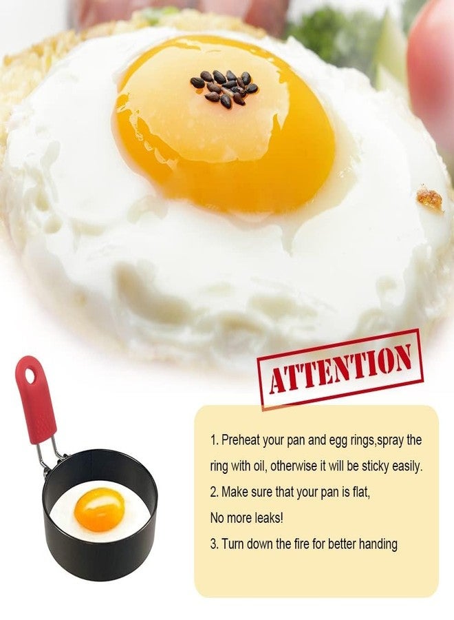 STORE 2508 Store2508 6Pcs Set Egg Ring Mold | Non Stick Stainless Steel Egg Ring Moulds with Insulated Silicone Handles | 4 Different Shape Mould | Brush | Yolk White Separator - Image 5