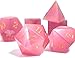 RULE DICE Natural Gemstone DND Dice Set7 Pcs Pink Cats Eye Handmade Polyhedral DD Dice with Gift Metal Box for Dungeons and Dragons MTG Role Playing Games Pink Cats Eye - Image 2