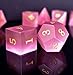 RULE DICE Natural Gemstone DND Dice Set7 Pcs Pink Cats Eye Handmade Polyhedral DD Dice with Gift Metal Box for Dungeons and Dragons MTG Role Playing Games Pink Cats Eye - Image 3