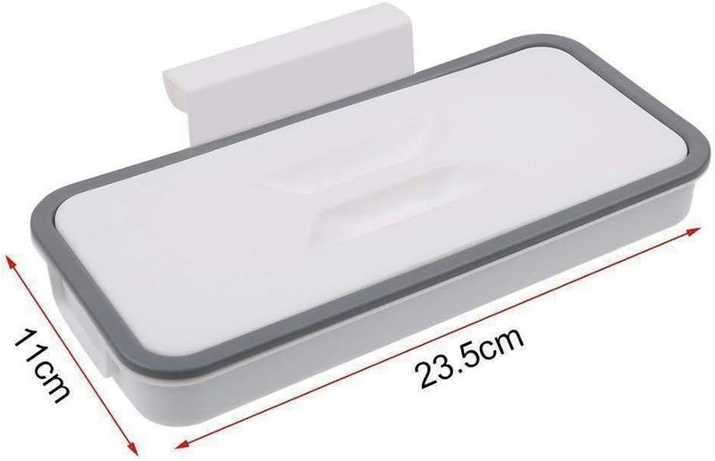 HASANAT ESSENTIALS Attach A Trash Cupboard Door Back Trash Rack Storage Garbage Bag Holder Hanging Kitchen Cabinet Hanging Trash Rack Kitchen Tools,White - Image 2