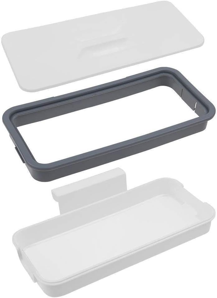 HASANAT ESSENTIALS Attach A Trash Cupboard Door Back Trash Rack Storage Garbage Bag Holder Hanging Kitchen Cabinet Hanging Trash Rack Kitchen Tools,White - Image 3