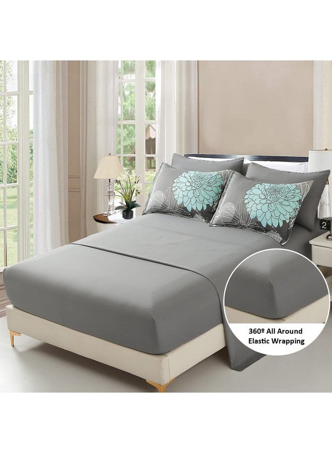 YIRAN Yiran 7 Pieces Bed in a Bag Floral Comforter Set Queen Flowers Bedding Set Soft Microfiber Comforter Sets with 1 Comforter 2 Pillowshams 1 Flat Sheet 1 Fitted Sheet and 2 Pillowcases - Image 3