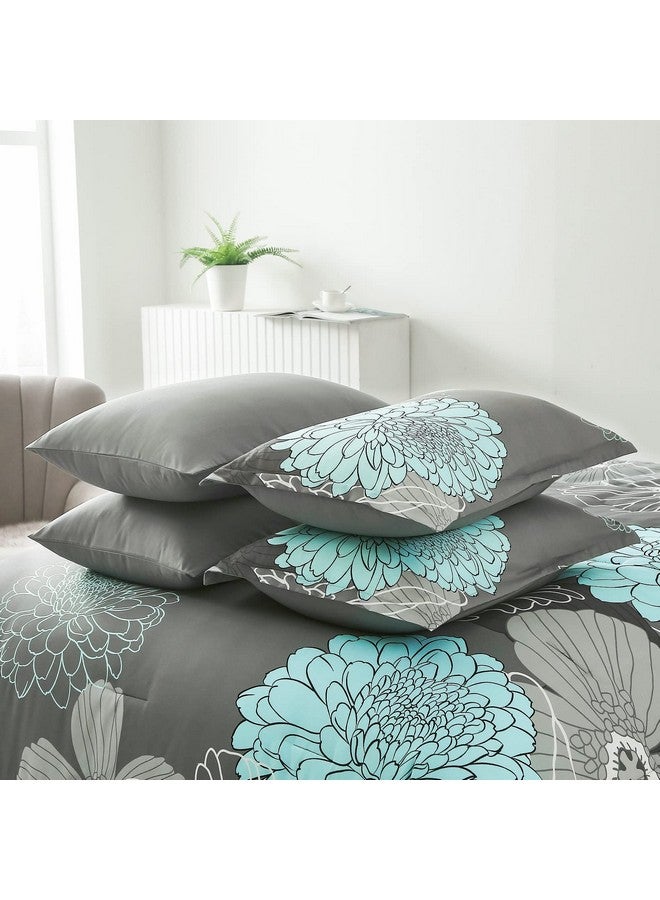YIRAN Yiran 7 Pieces Bed in a Bag Floral Comforter Set Queen Flowers Bedding Set Soft Microfiber Comforter Sets with 1 Comforter 2 Pillowshams 1 Flat Sheet 1 Fitted Sheet and 2 Pillowcases - Image 5