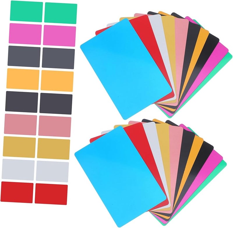 100 قطعة من بطاقات الألومنيوم الفارغة للنقش، بطاقات عمل بالجملة، مغلفات فارغة - Image 1