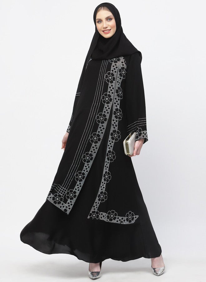 Arrabi برقع عرابي مزين بالتفاصيل مع وشاح - Image 3