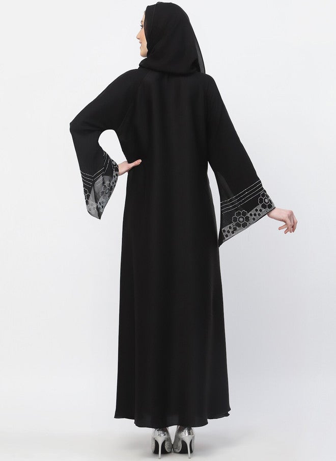Arrabi برقع عرابي مزين بالتفاصيل مع وشاح - Image 4
