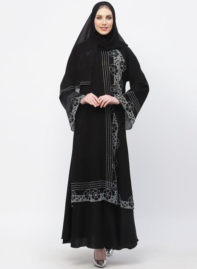 Arrabi برقع عرابي مزين بالتفاصيل مع وشاح - Image 1