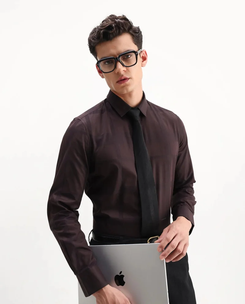 رير رابِت Men's Regular Fit Checks Shirt