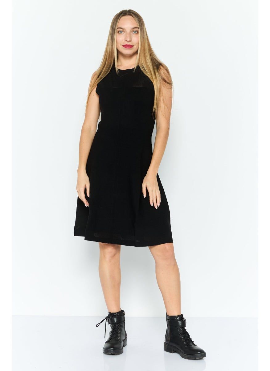ESPRIT - Women Seamless Knit Mini Dress, Black - Image 1