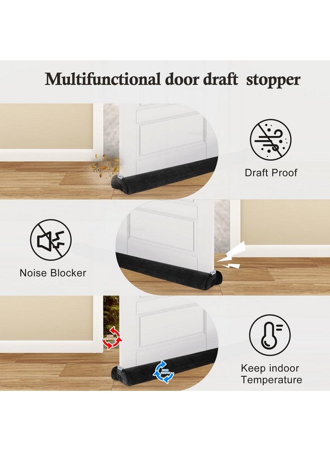 fowong fowong Under Door Draft Stopper 30" to 36" Adjustable Draft Stopper for Bottom of Door, Soundproofing Noise Blocker Seal Gap up to 1.7", Easy to Install, Black  - Image 5