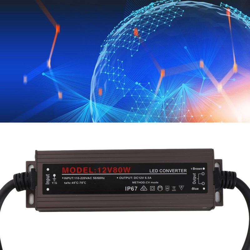 Waterproof Power Supply: IP67 Ultra-Thin, Anodized Anti-Corrosion Surface, Low DC Ripple - High Efficiency Insulated Switching Power Supply for Wiring Installation - Image 5