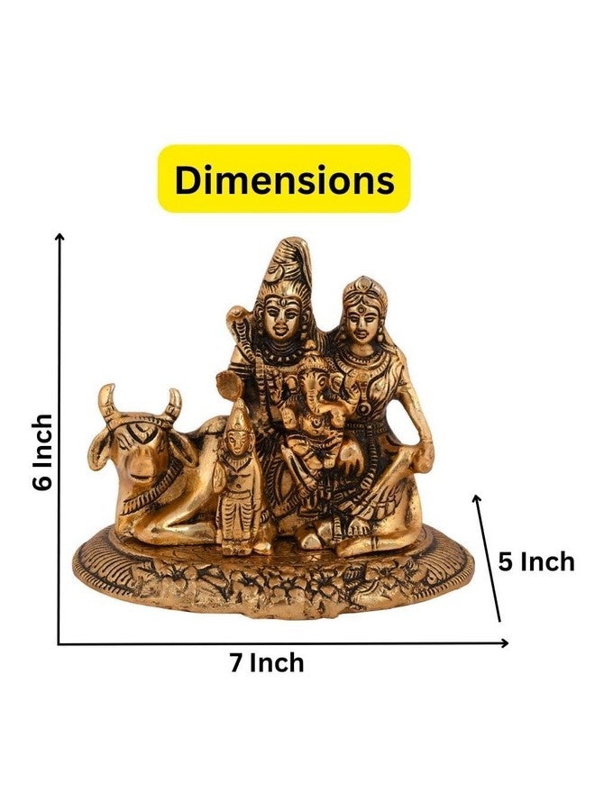 Collectible India Handcrafted Shiva Parvati Ganesh Idol Shiv Parivar Murti Statue Sculpture - Lord Shiva Idols Family Sitting On Nandi Showpiece Figurine for Home Office Temple Mandir Decoration Gift - Image 4