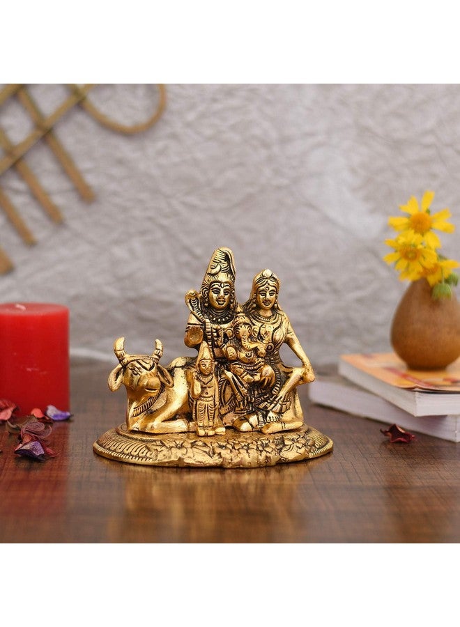 Collectible India Handcrafted Shiva Parvati Ganesh Idol Shiv Parivar Murti Statue Sculpture - Lord Shiva Idols Family Sitting On Nandi Showpiece Figurine for Home Office Temple Mandir Decoration Gift - Image 5