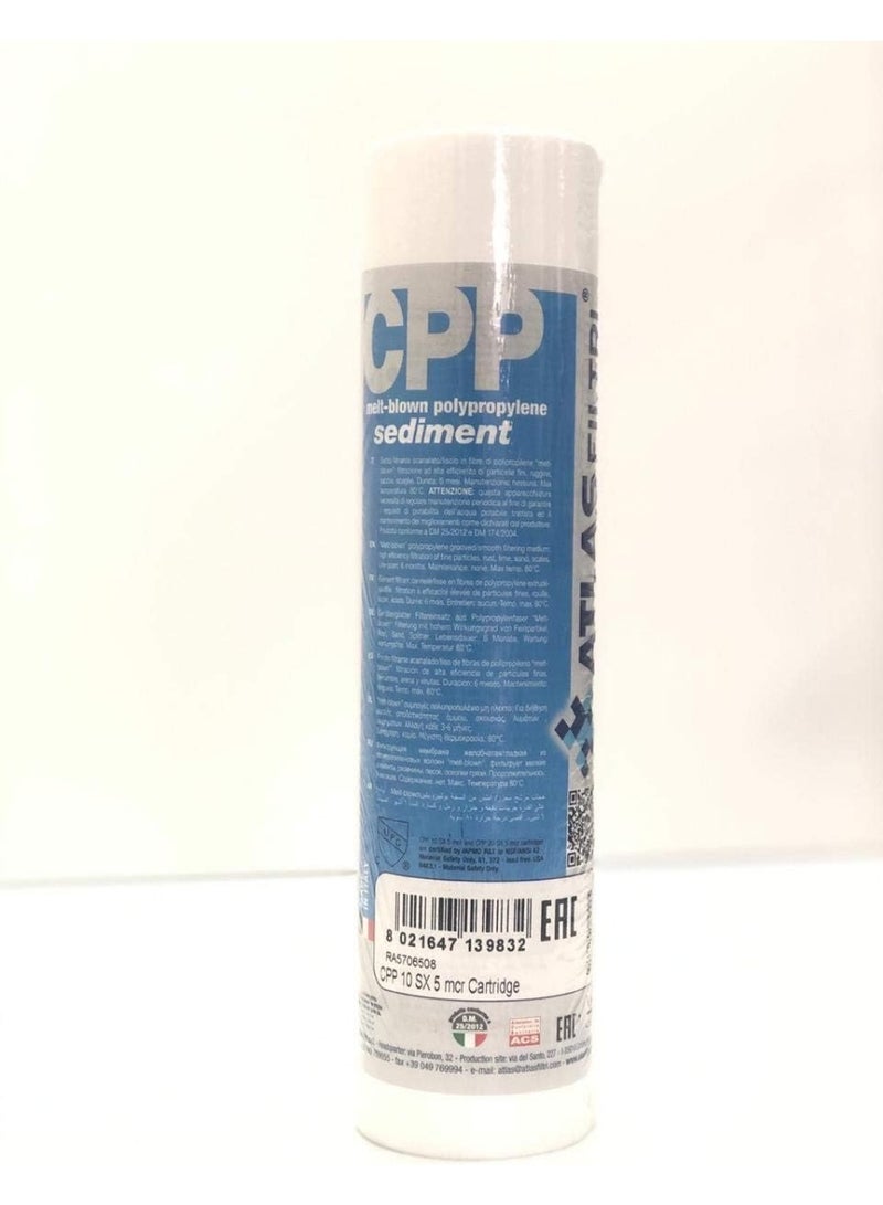 CPP Melt-Blown Polypropylene Sediment Filter Replacement Cartridge, Single Stage - Image 2