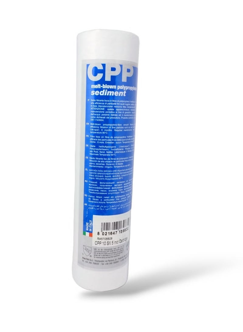 CPP Melt-Blown Polypropylene Sediment Filter Replacement Cartridge, Single Stage - Image 1